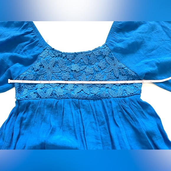 JGEE Blue Boho Mini Dress Sz S - Picture 7 of 9